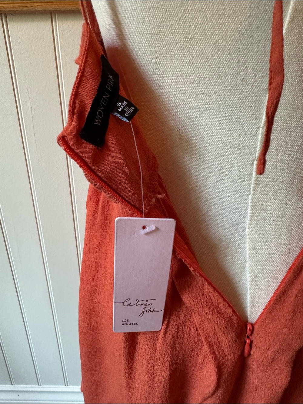 Woven Rust Tie-Back Mini Dress – Size Small (NWT) - Picture 8 of 9